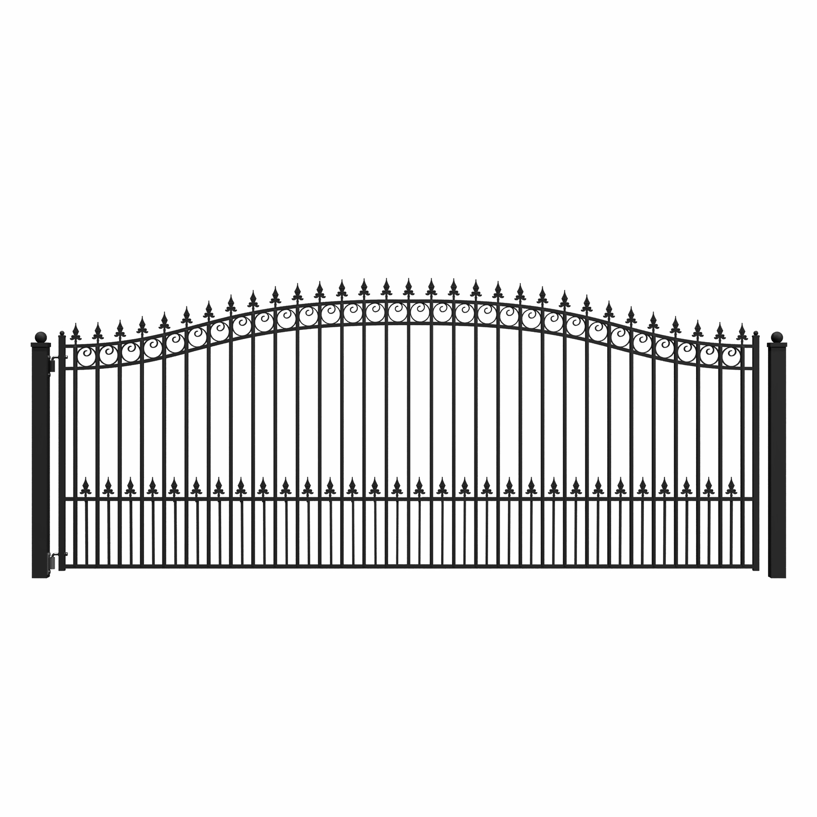 ALEKO Prague Style Garden Yard Steel Single Swing 16 ft Driveway Gate Black