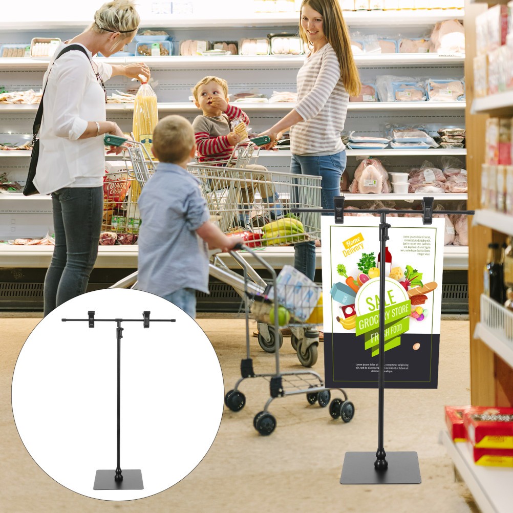 Poster Holder Frame Table Top Display Stand Advertising Sign Adjustable Banner