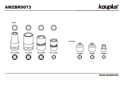 11PCS Euro. Brake Caliper Socket Set Compatible with Audi VW