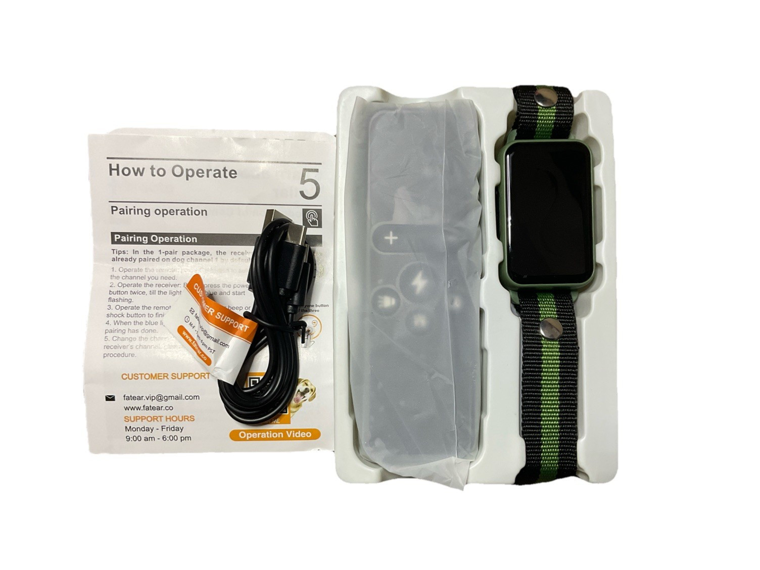 Fatear Dog Training Collar Waterproof Shock Collar - Green