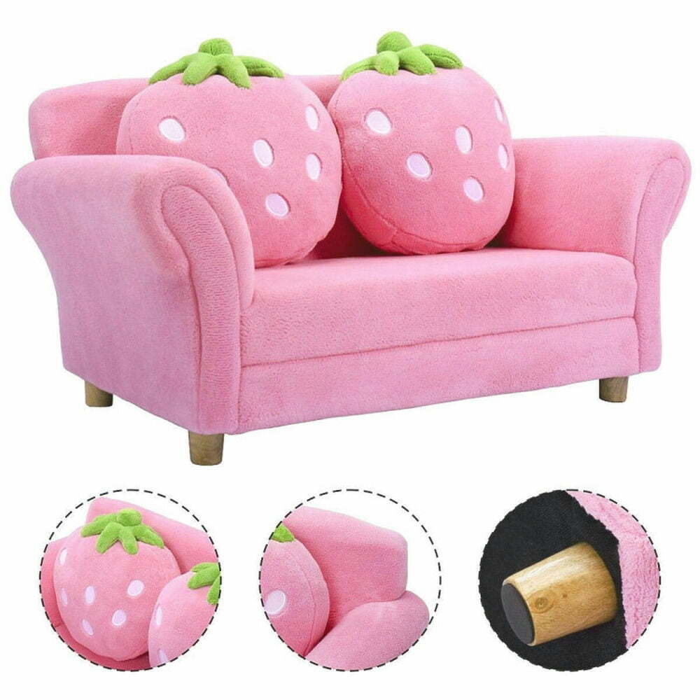 BL/PI Kids Strawberry Armrest Chair Sofa-Pink, Kids Chairs for Kids