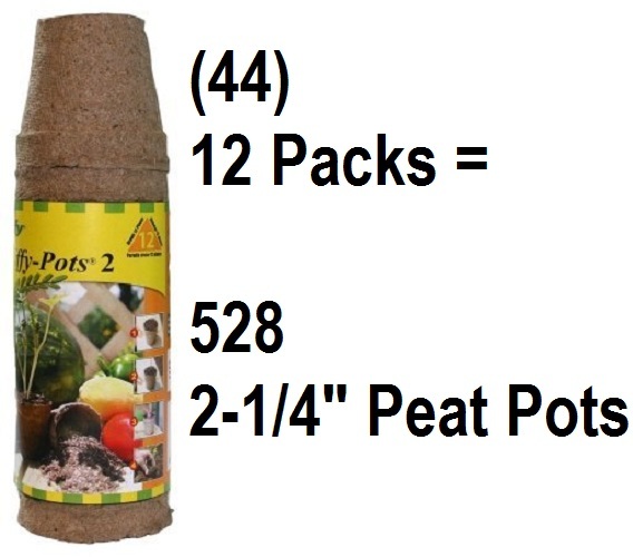 JIFFY JP212 PEAT POT STARTER BIODEGRADABLE POTS CASE OF 528 PEAT POTS