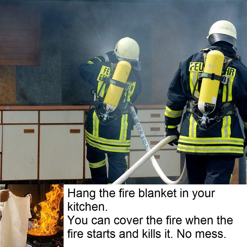 Emergency Fire Blanket for Home and Kitchen - 2 Pack - Fire Blankets Emergenc...
