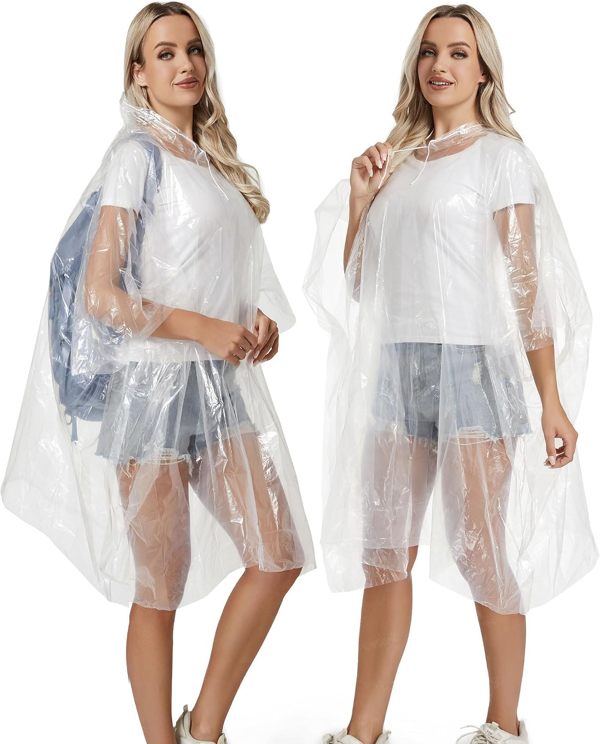 4/6/12 Pack Disposable Rain Ponchos for Adults - Emergency Rain Poncho for Campi