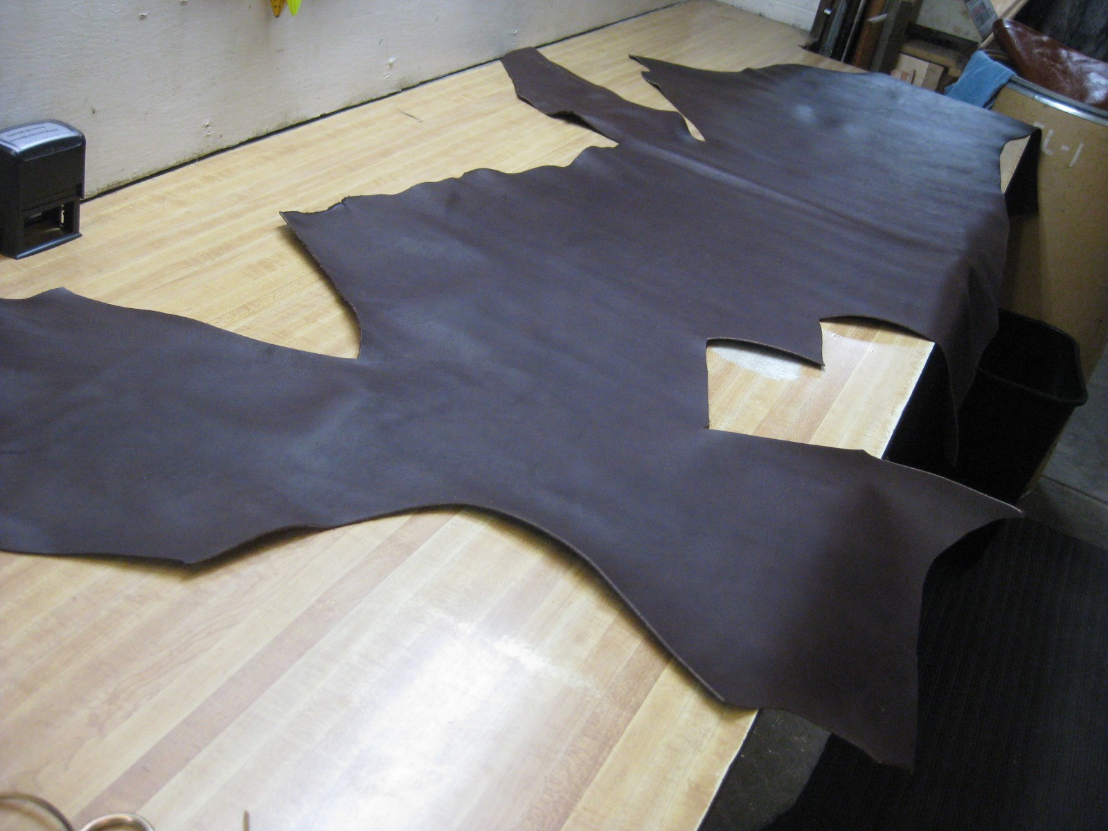 Very Large Brown Color Cow Leather Great Print   REDUCED 20 %