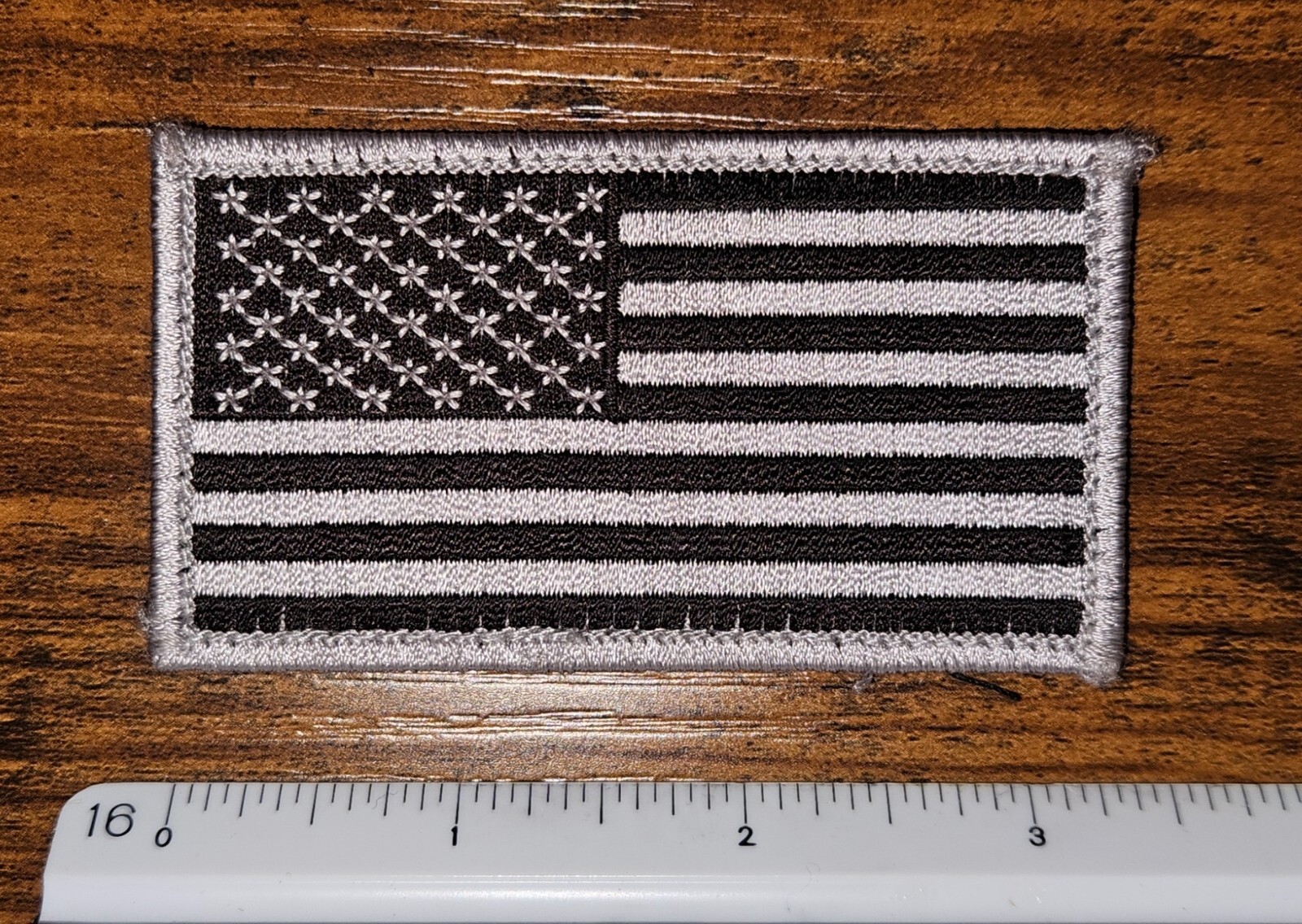 United States American Flag Grey & Black Tactical Velkro Patch