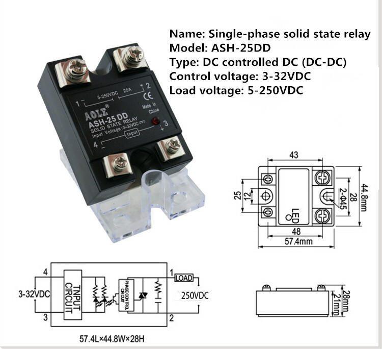 ASH-25DD single-phase DC solid state relay DC-DC 25A JGX-1DD2525