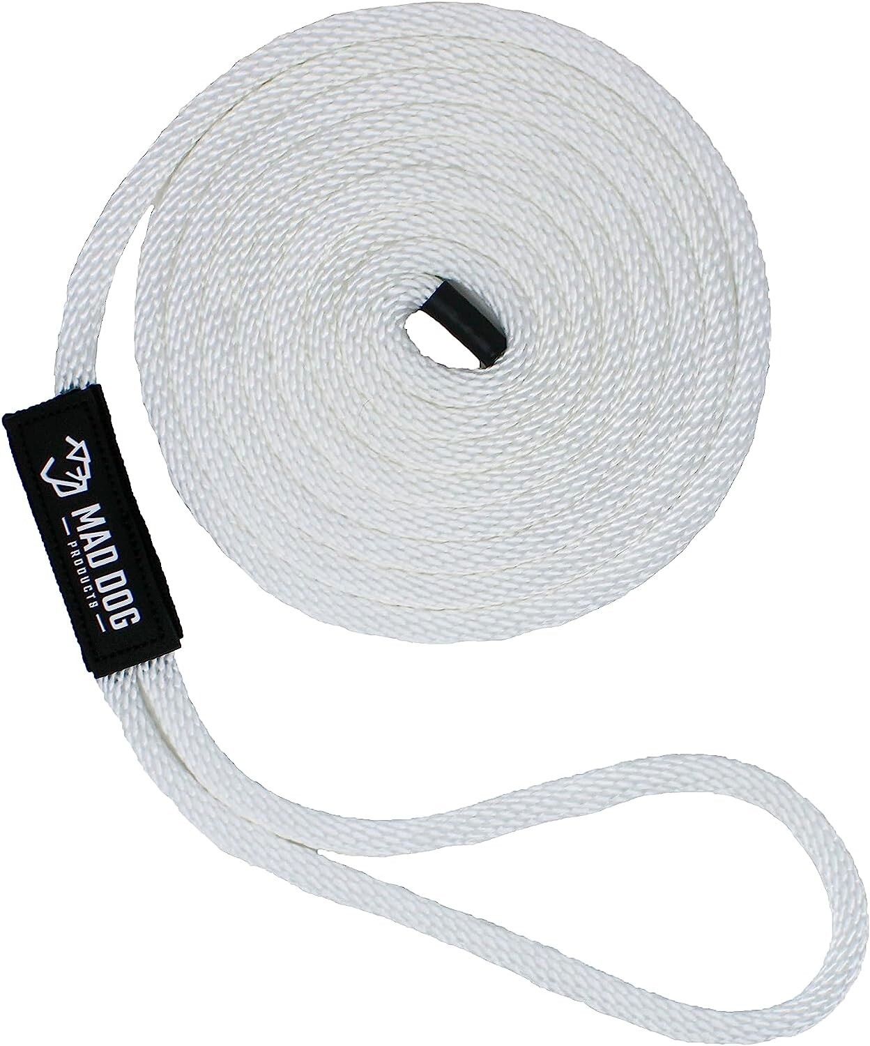 White Solid Braid Nylon Dock Lines 5/8" x 10' - Made in USA