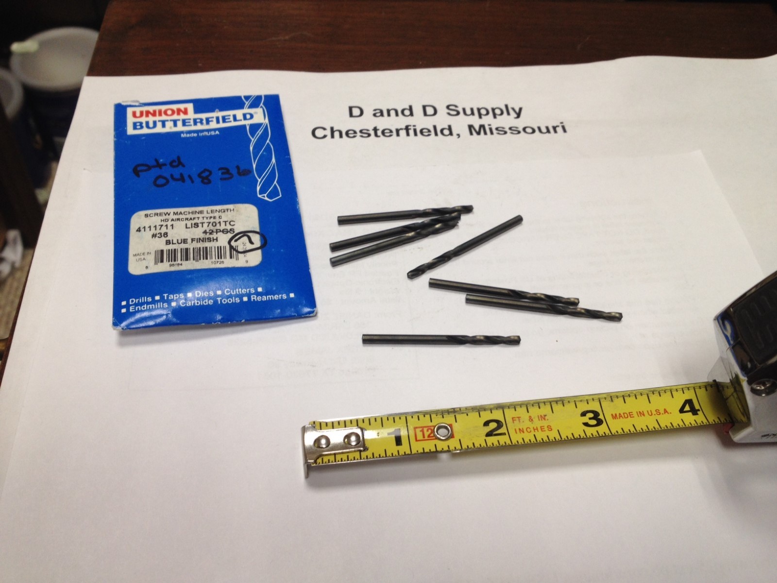 *** Lot of 7 ***, Union Butterfield 4111711,  #36, Screw Machine Bits