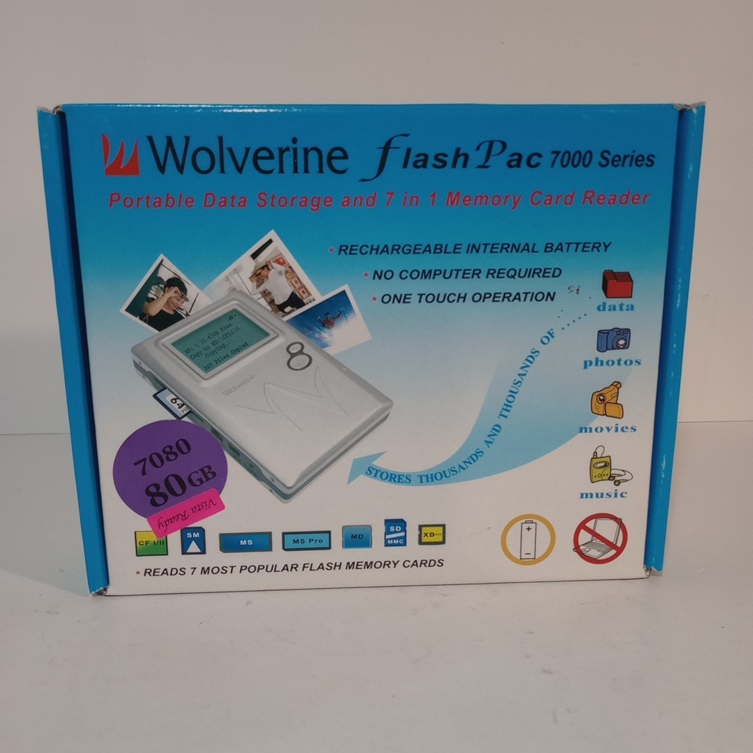 Wolverine FlashPac 7000 Series Data Storage 80GB Brand New Sealed