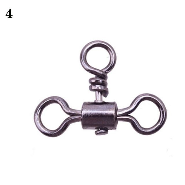 PACK OF x 10  THREE x WAY BARREL SWIVELS  Size 2 / 4 / 8