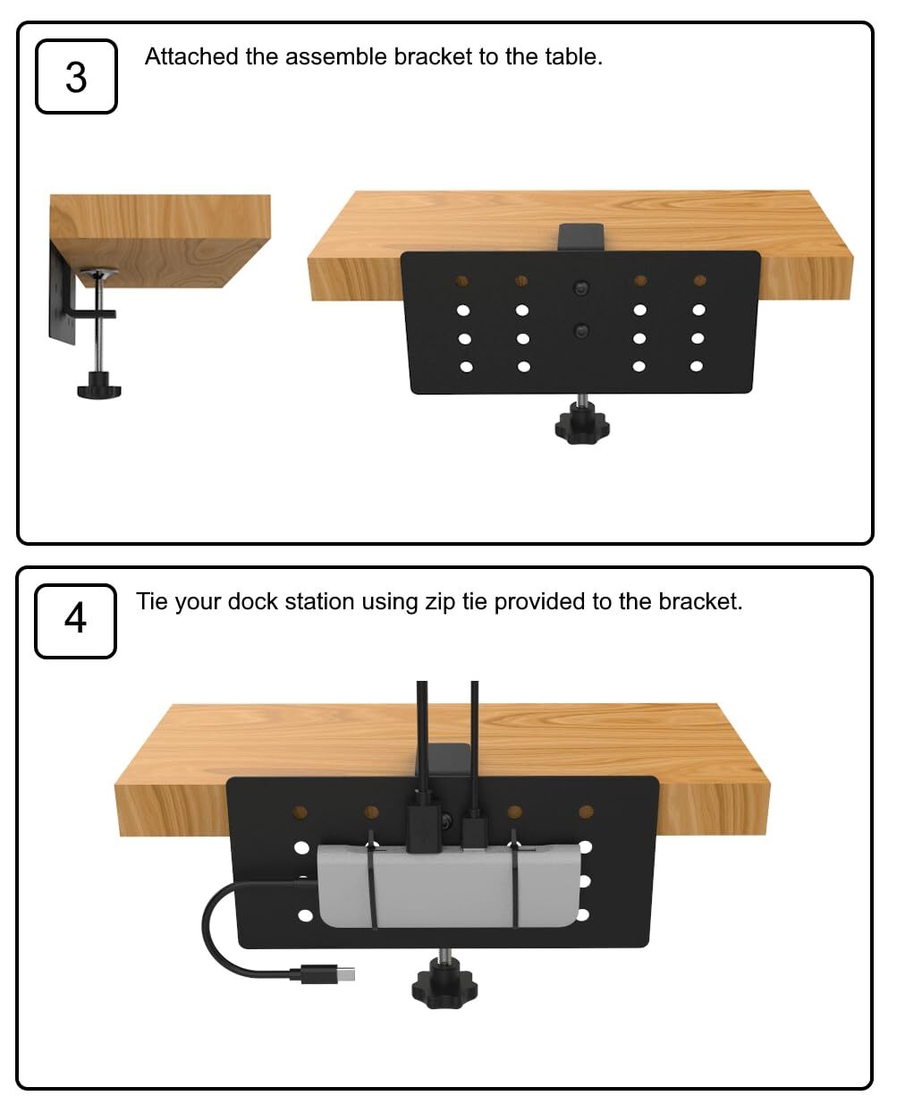 Dock Station Side-Mount Bracket -Compatible with Dell/Thunderbolt Dock/USB C ...