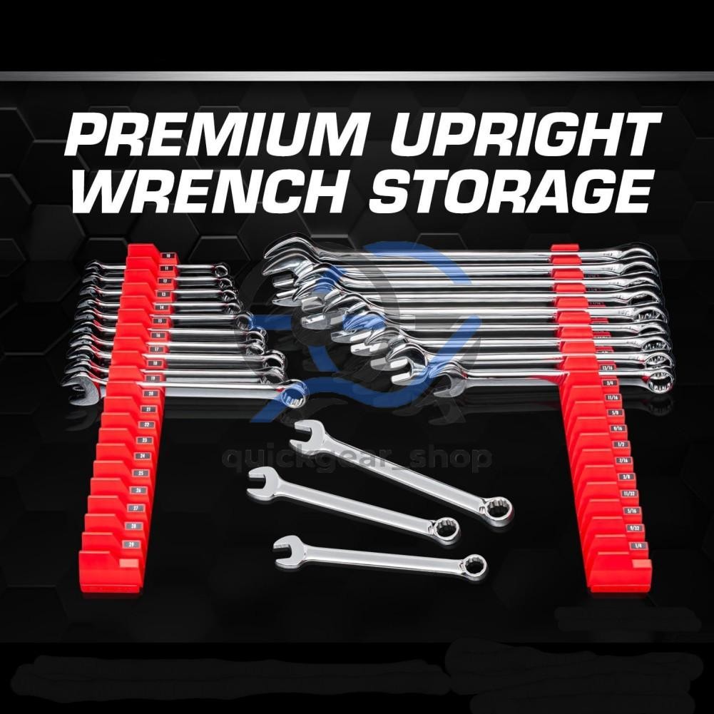 80X Magnetic Modular Wrench Organizer Compact Tool Storage Slots hold Tools SAE