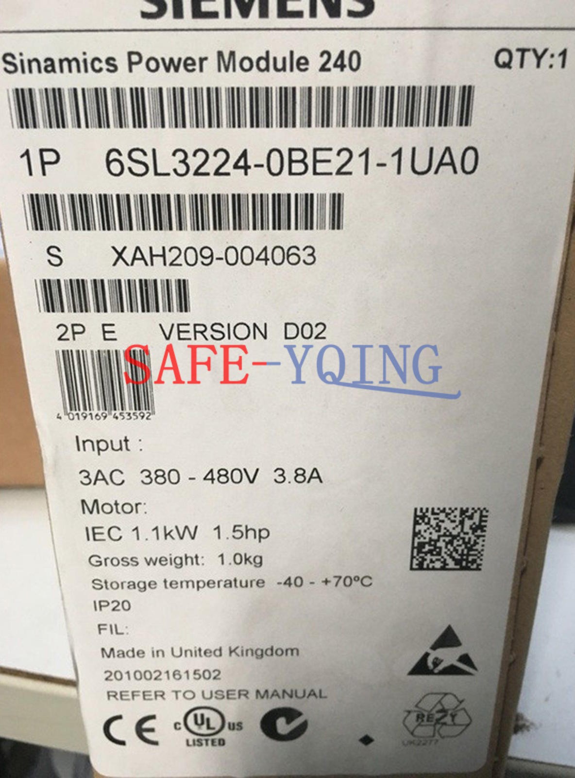 1PC NEW Siemens 6SL3224-0BE21-1UA0 6SL3 224-0BE21-1UA0