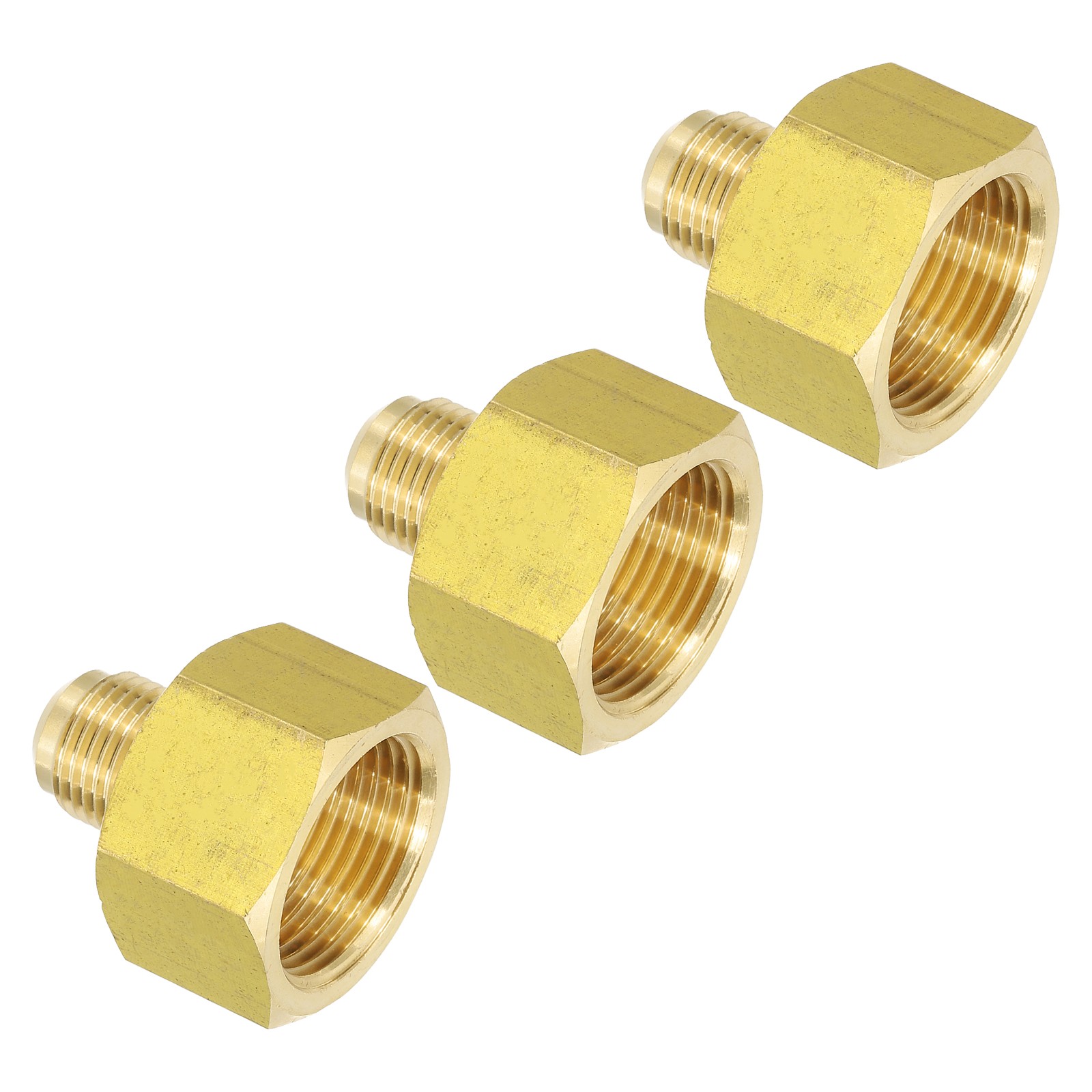 3Pack 3/4" Female Flare x 3/8" Male Flare Connectors Brass Adapter Reducing