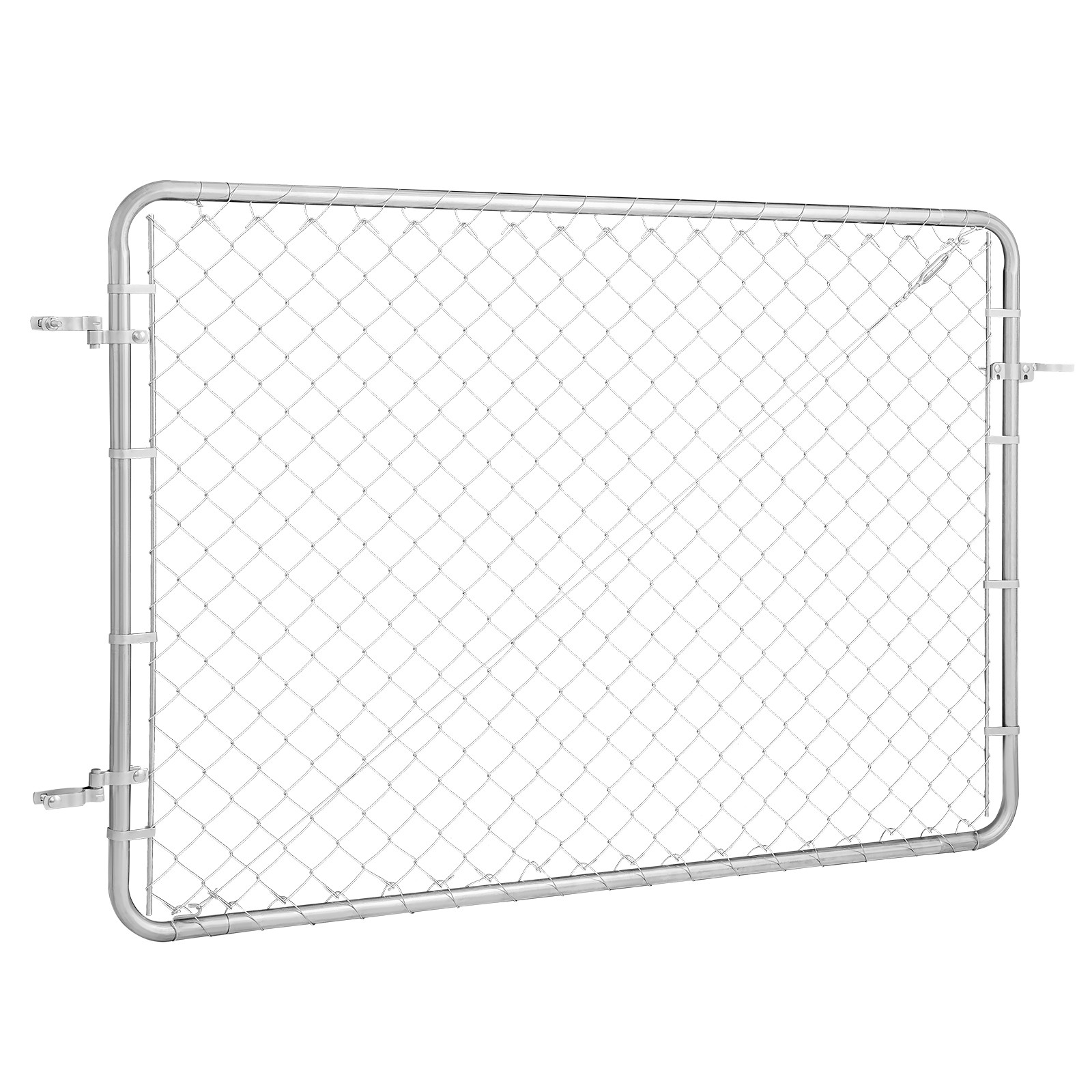 Uimoso Chain Link Fence Gate Fit2.2-6 ft x6 ft Garden Gate Galvanized Adjustable