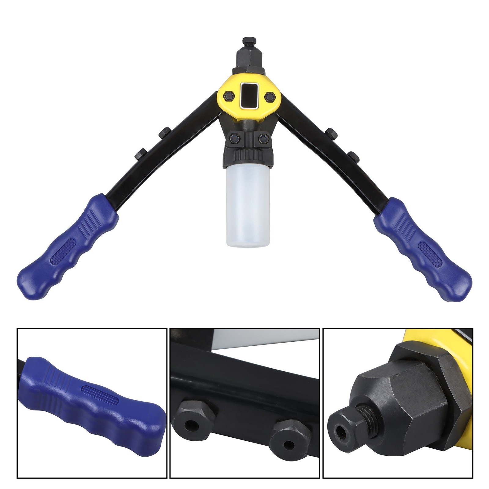 1/4 Pop Rivet Gun Kit 210Pcs Blind Rivets 13" Hand Riveter Tool Multi-purpose