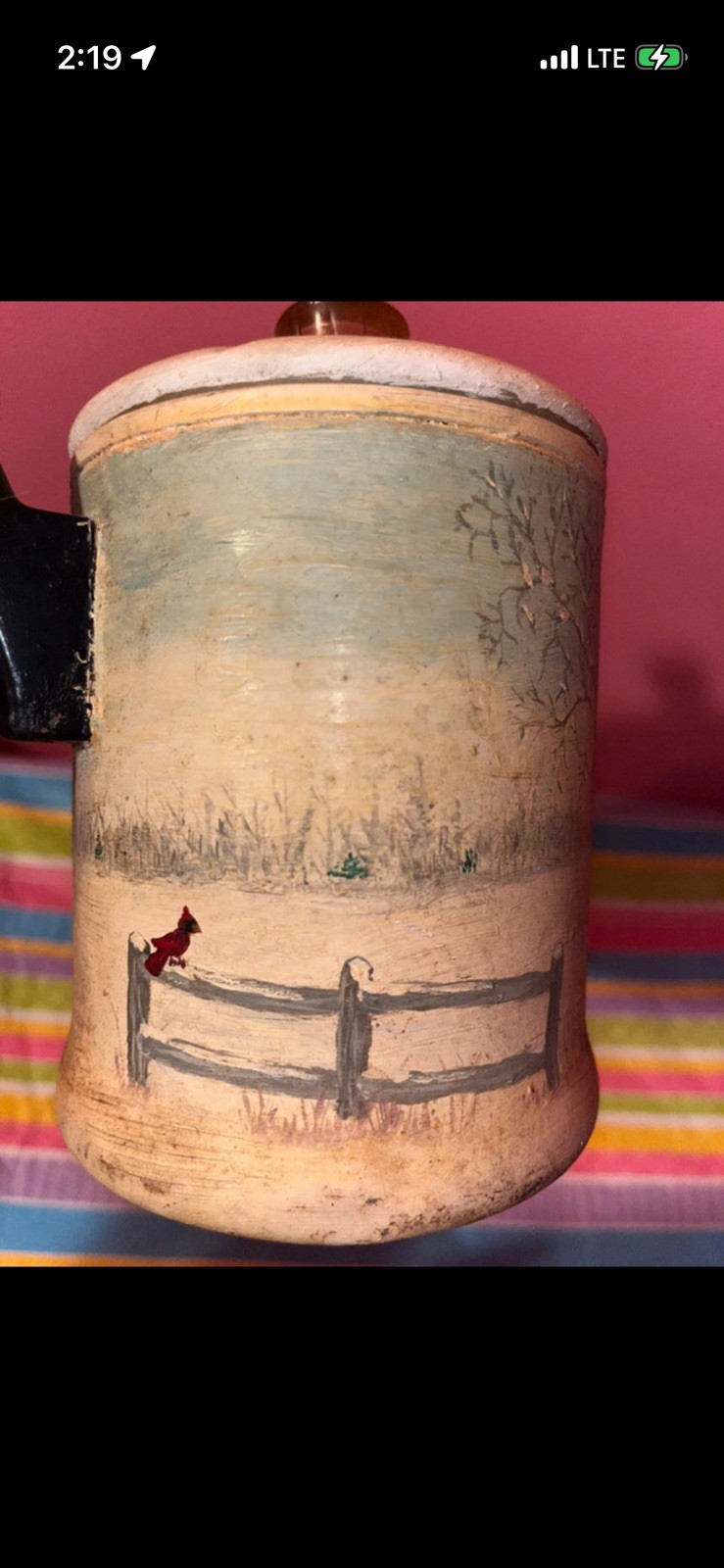Vintage Hand Painted Coffee Percolator