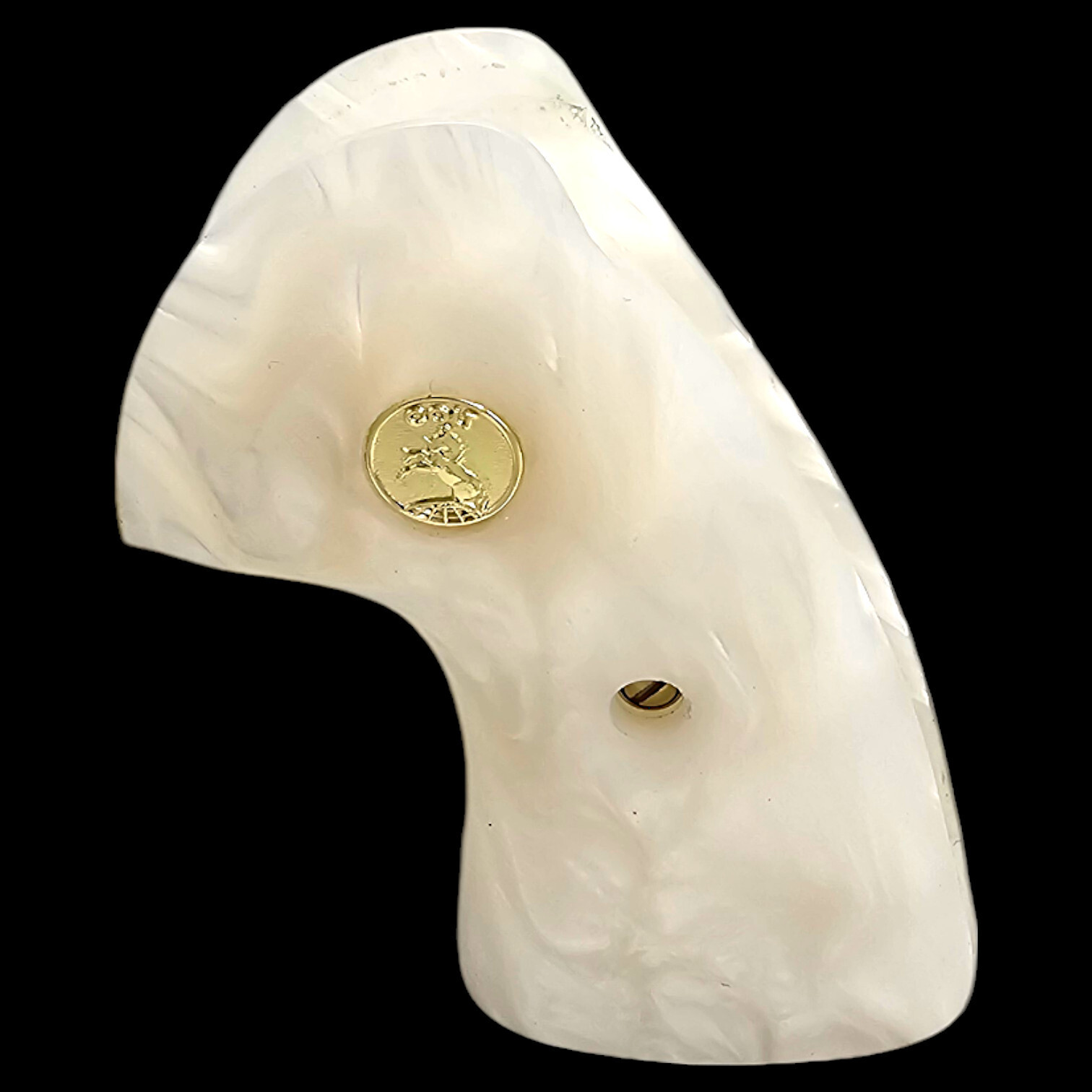 Luxury White Pearl Grips for Colt Python / Anaconda – 24K Gold COLT medallion