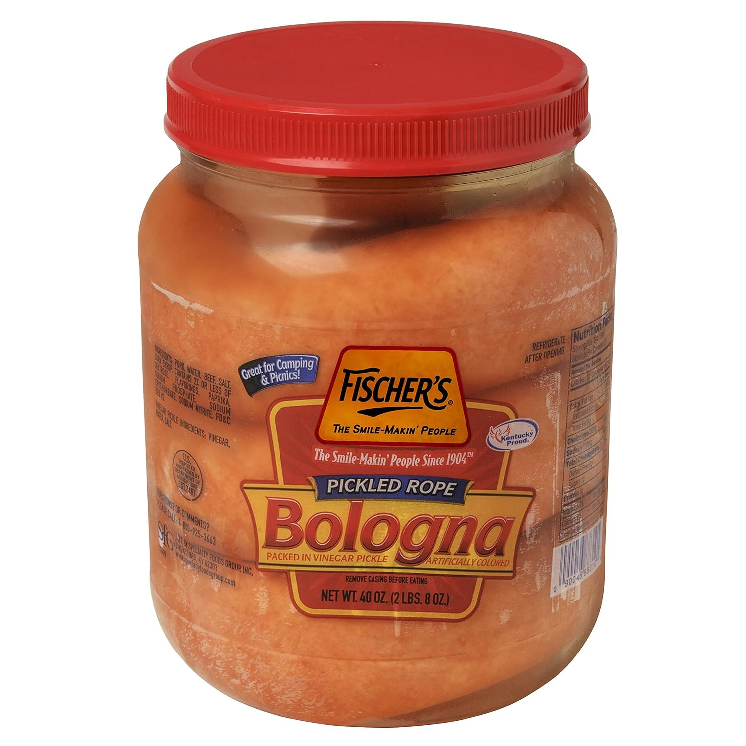 Pickled Rope Bologna Packed in Vinegar Pickle, 2.5 Pound