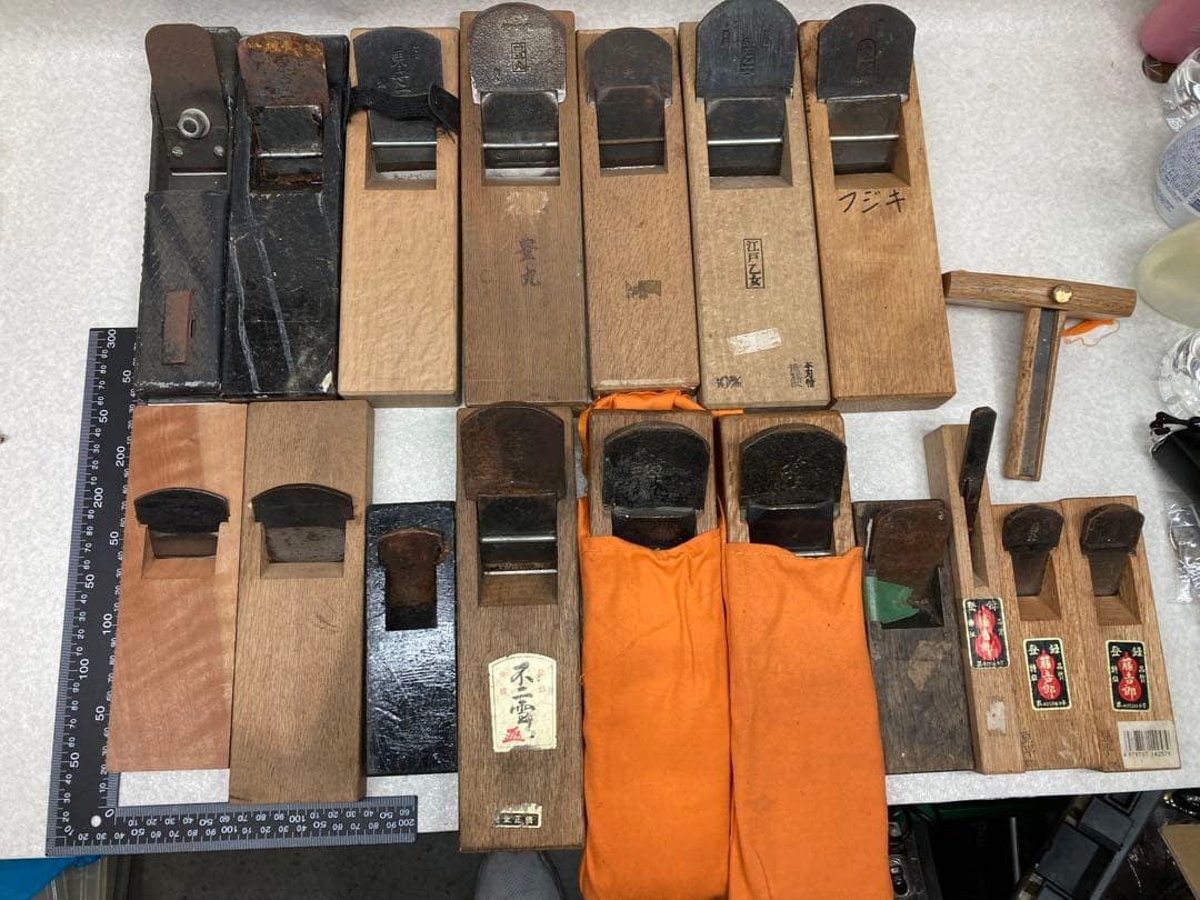 Japanese Kanna Plane Lot of 18 Tokumori Toyomaru Fujikichiro Rare Tool Set DIY