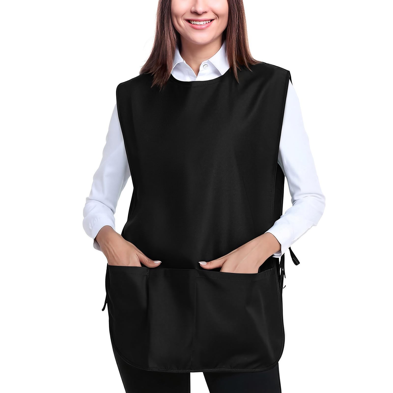 BOHARERS Smock Cobbler Apron for Women men-with Side Ties and 3 Pockets for C...