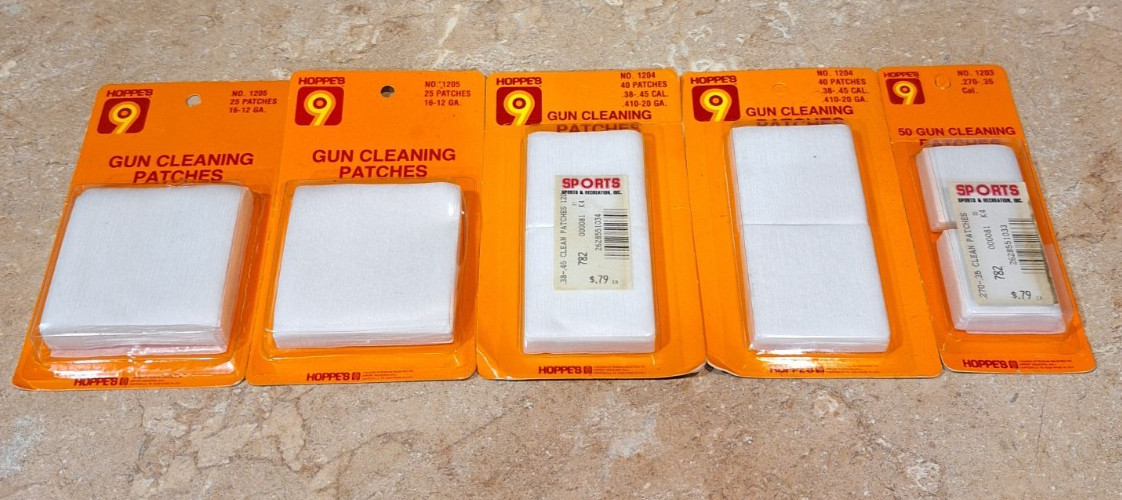 Hoppe's 9 Vintage 180 PCS Gun Cleaning Patches 1203 1204 1205 .270-.35 .38-.45