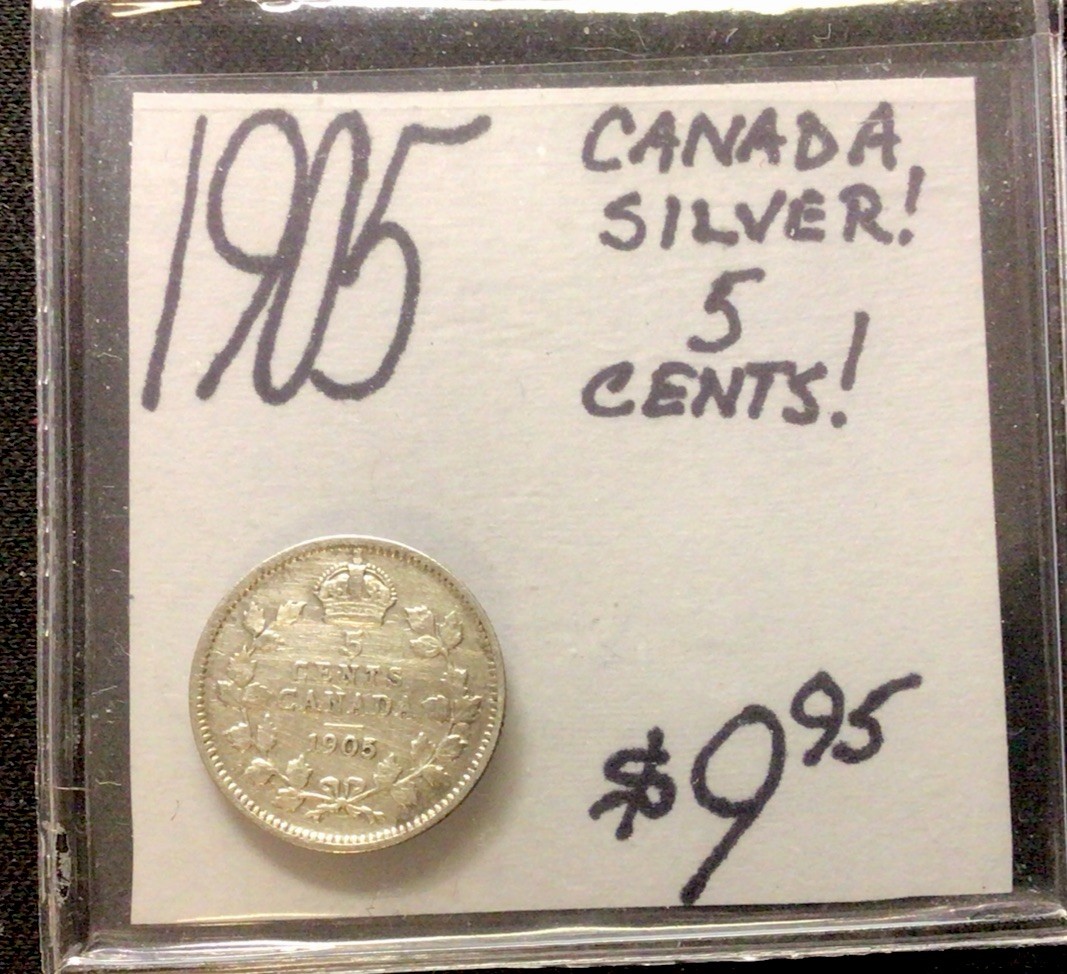 1905 Canada Silver! 5 Cents! ENN Coins