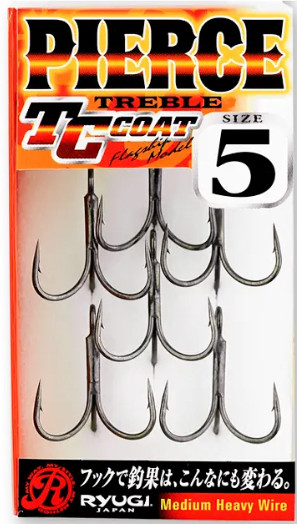 RYUGI PIERCE TC Treble Hook CHOOSE SIZE High Strength Wide Gap Fishing Hook New!