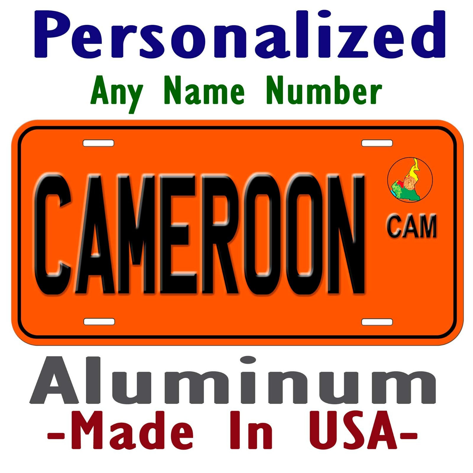 Cameroon Personalized Novelty Car License Plate Any Name