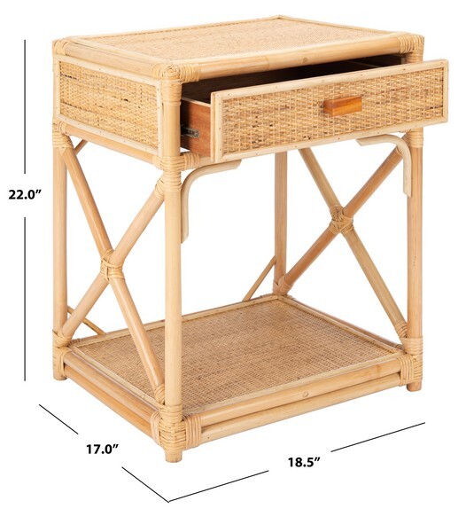 Safavieh BALI 1 DRAW 1 SHELF NIGHTSTAND, Reduced Price 2172751845 NST4001A