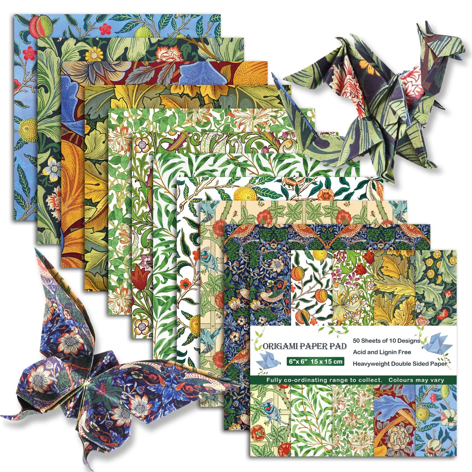 Origami Paper 6x6 Double Sided 50 Sheets 10 Colors origami 50sheets-Morris