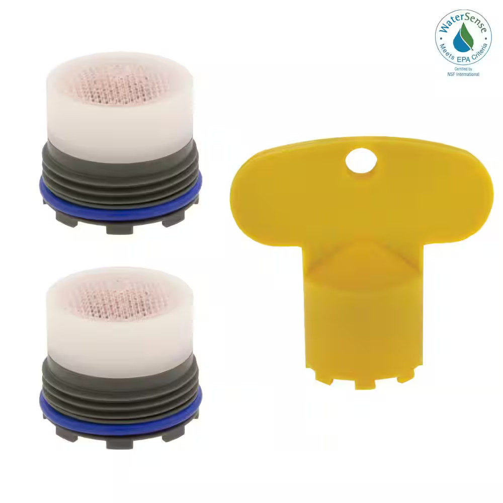 M16.5 X 1 PCA Tom Thumb Size 1.2 GPM Cache Water-Saving Aerator with Key (2-Pack