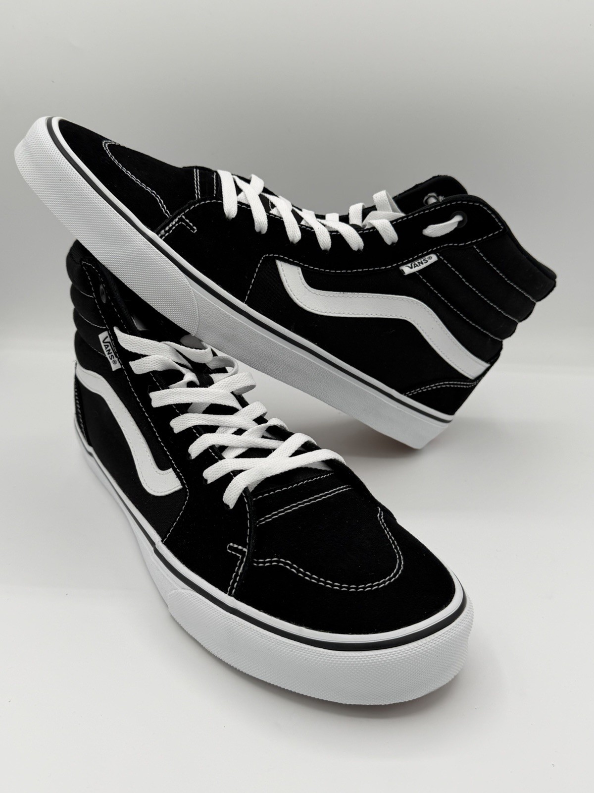 Vans Filmore Black/White Suede/Canvas High Top Men's Skate Shoes New W/Box