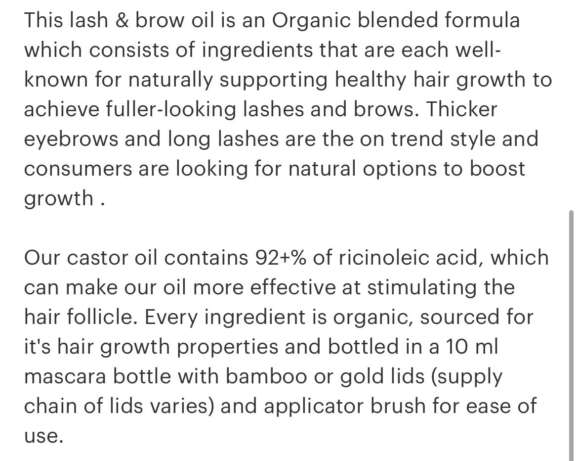 New Organic Eyelash And Brow serum