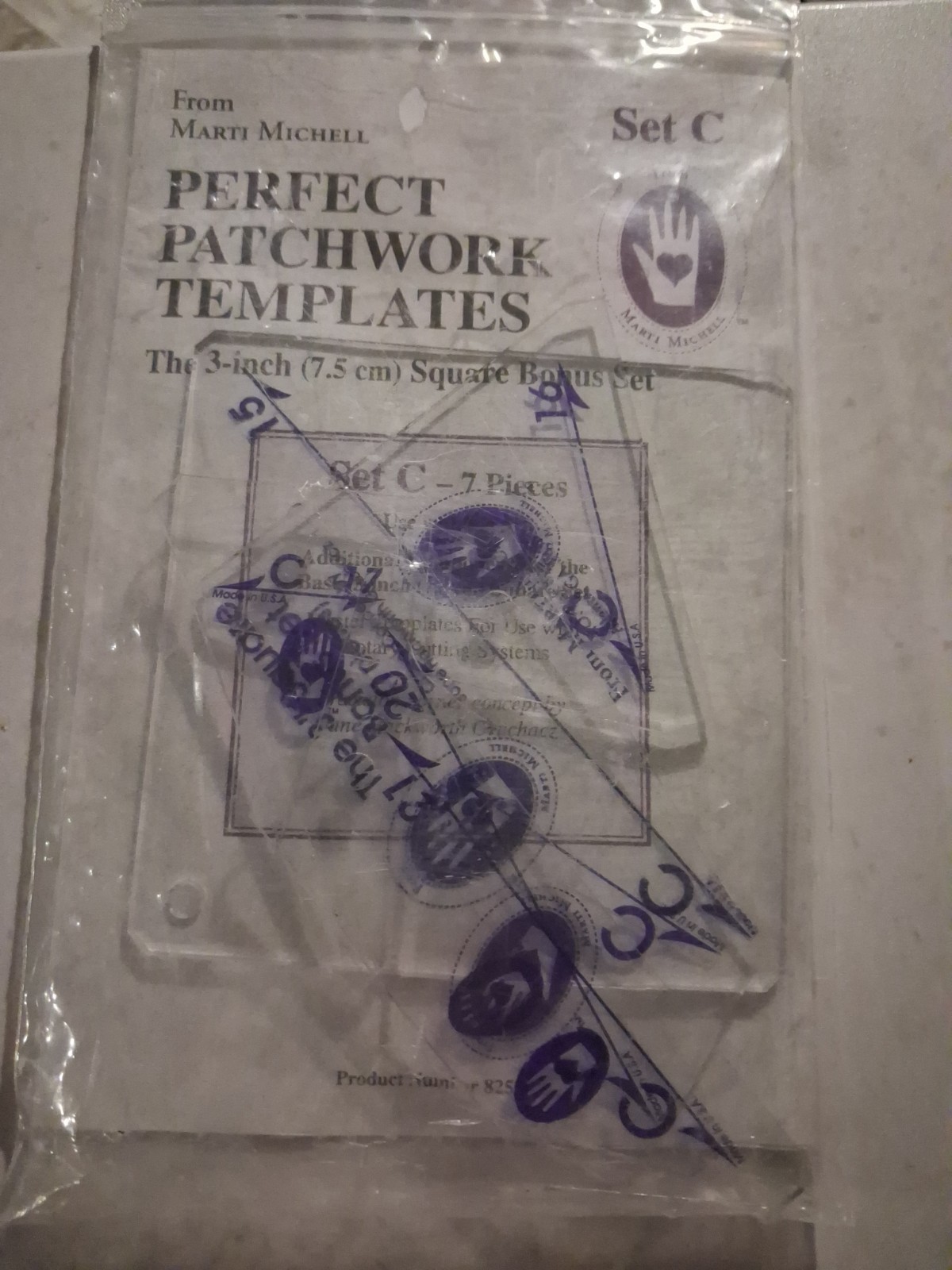 Marti Michell Set (C)Perfect Patchwork Templates 3 Inch Square Quilt #8253 NEW