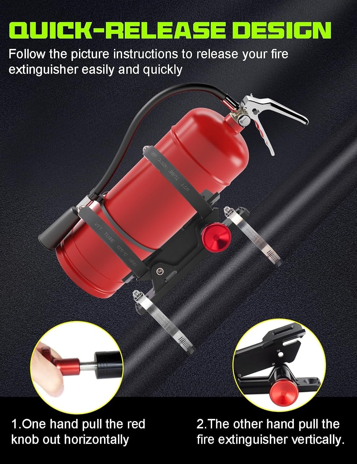 Car Fire , Roll Bar Fire Extinguisher Holder Quick-Release Aluminum Adjustabl...