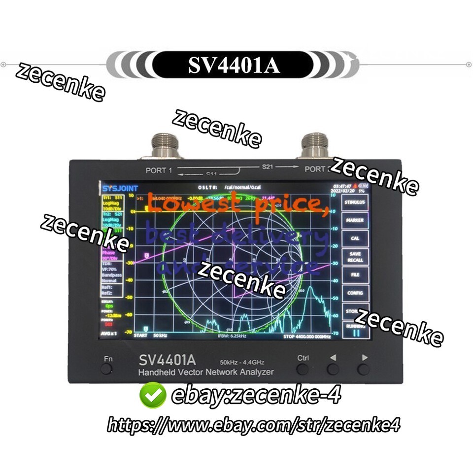 SV4401A 50KHz-4.4GHz VNA Vector Network Analyzer 100DB Dynamic 7 Inch Touch LCD#