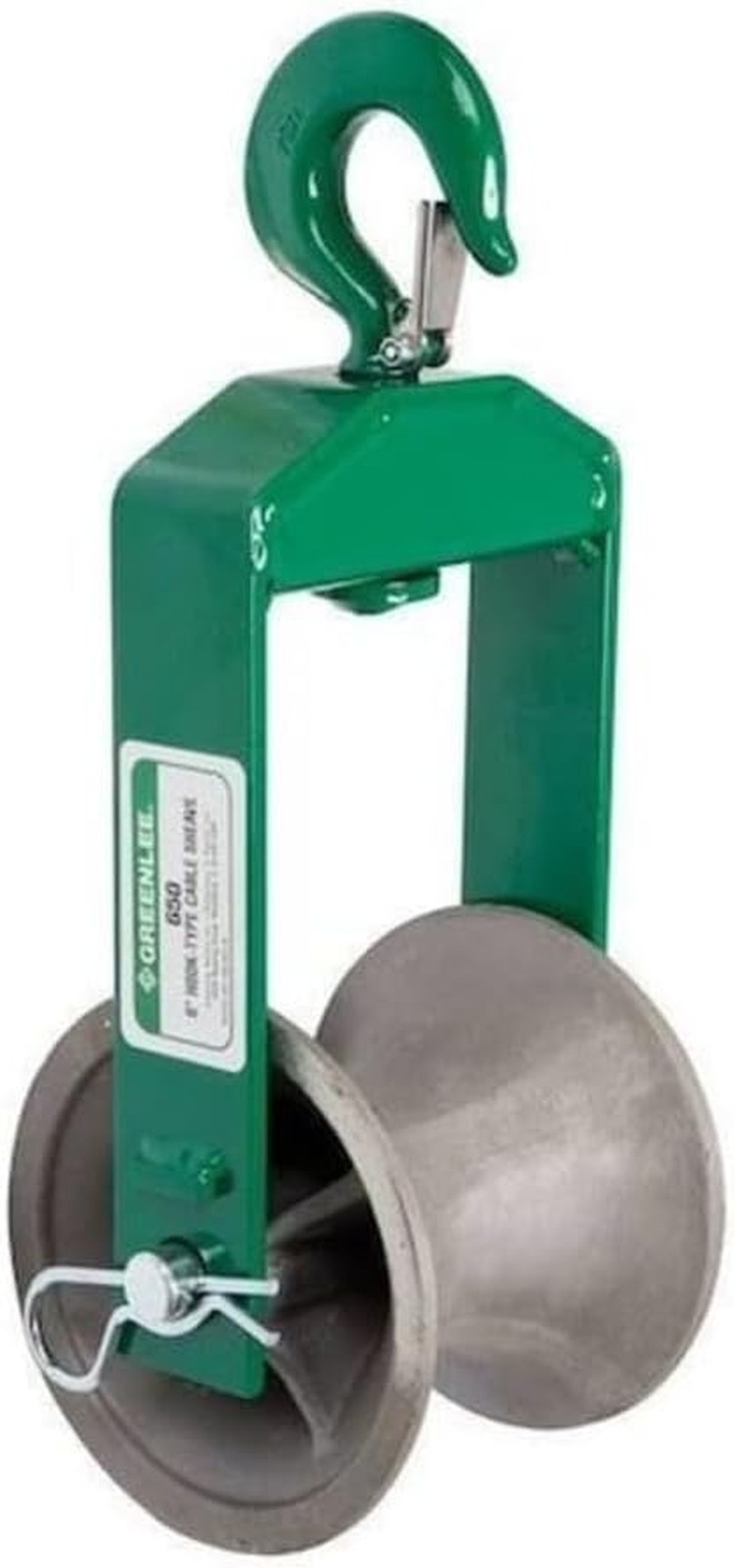 3-1/2" Cable Puller Feeding Sheave Hook Aluminum Wheel 4000 lb Capacity