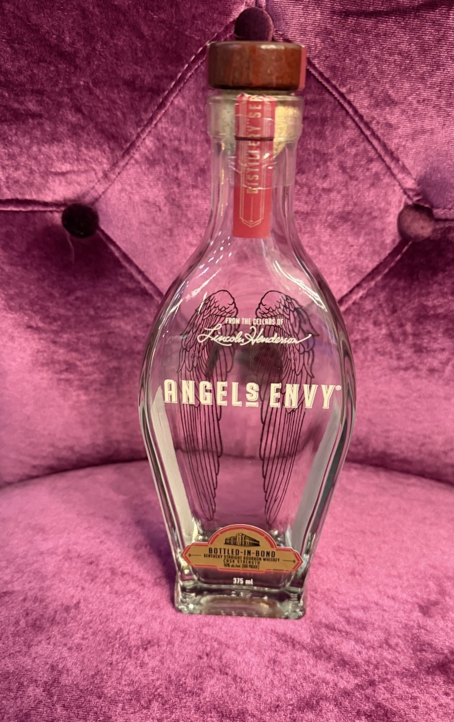 Angels Envy Kentucky Straight Bourbon Whiskey 375 mL Empty Bottle with Cork