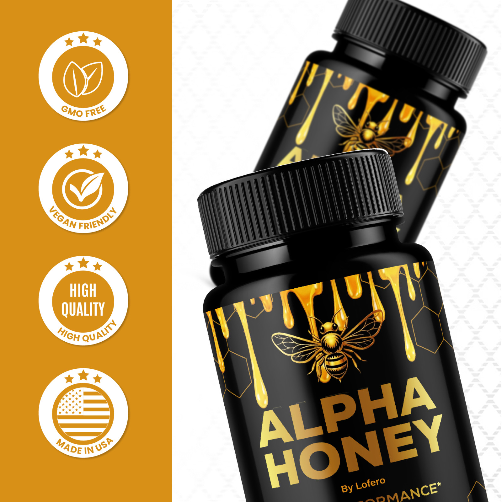 (3 Pack) Alpha Honey Capsules AlphaHoney Performance Stamina Supplement (180 ct)