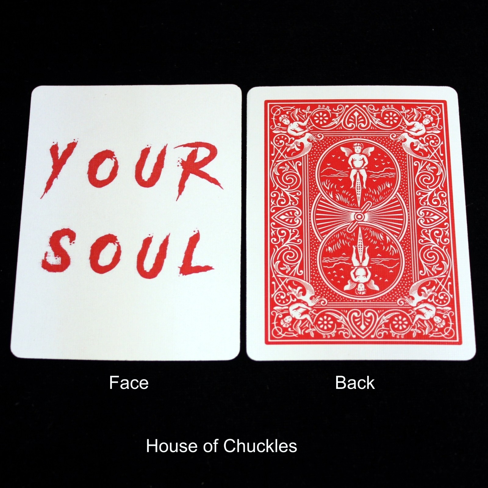 Your Soul, Bicycle Printed Gaff Card, Red