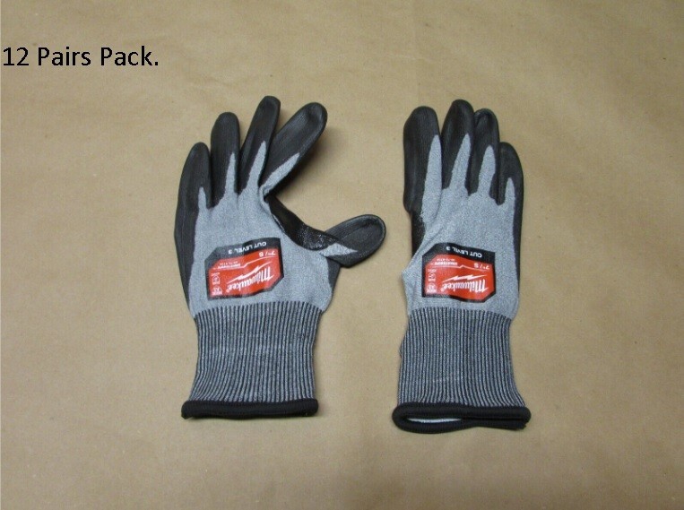Milwaukee 48-73-8730 Cut Level 3 Gloves Size S 12-Pack Polyurethane