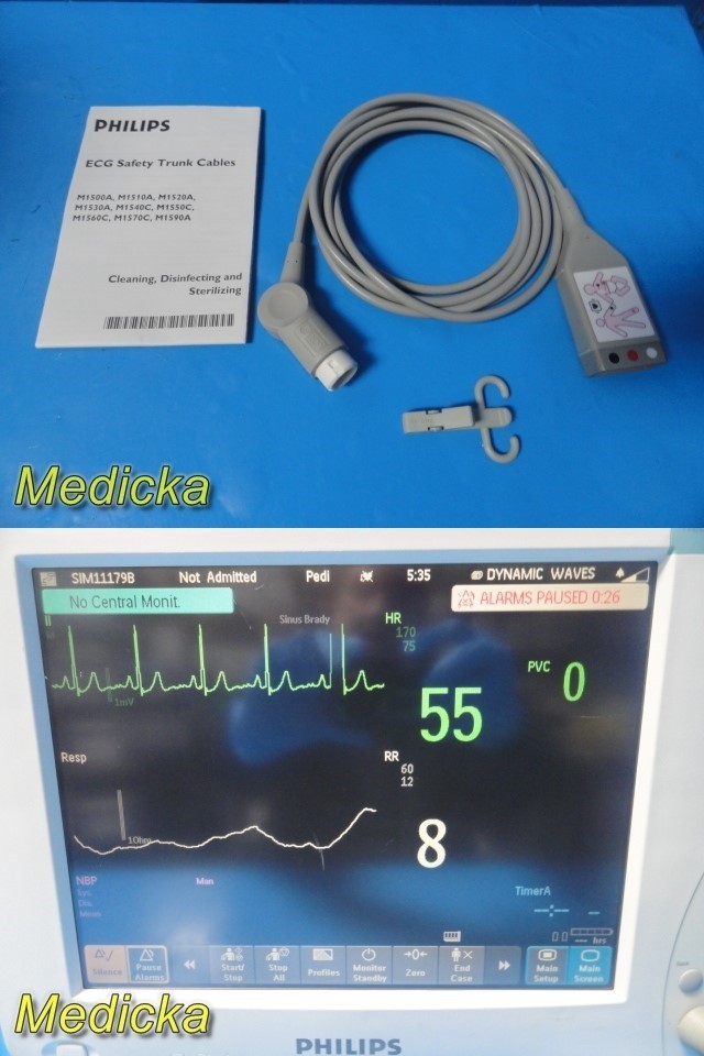 Philips M1500A ECG Trunk Cable Ref 989803103811 ~8.5 ft; Adult/Pediatric ~ 38420