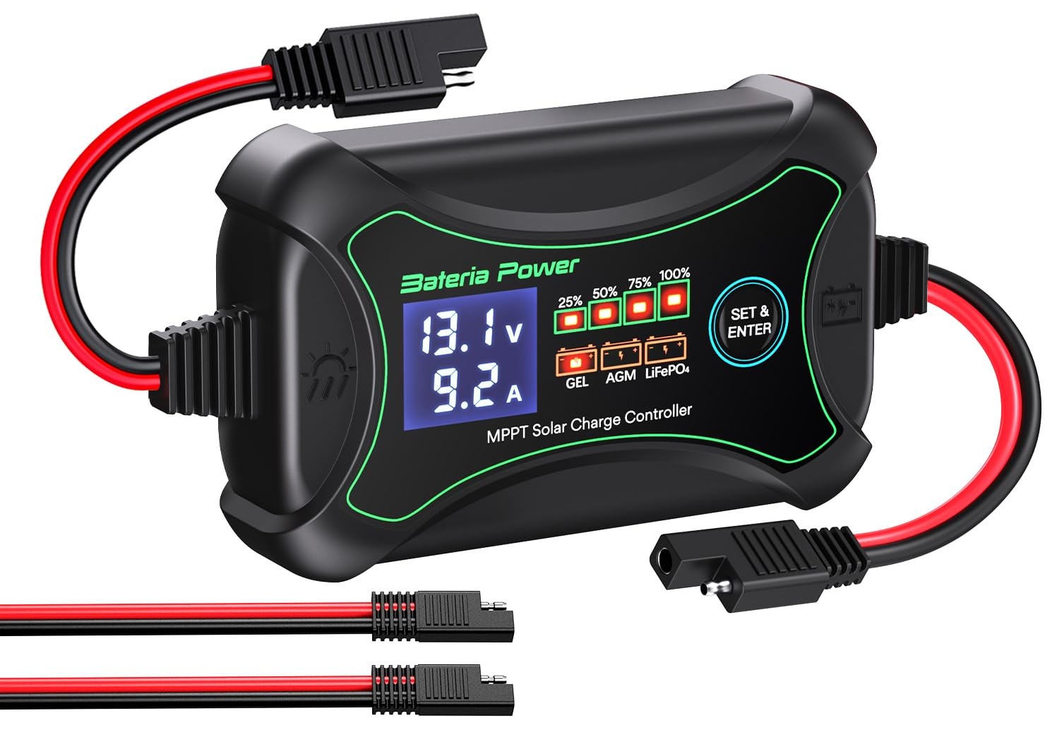 10A 12V MPPT Solar Charge Controller Auto Battery Power LCD Display Portable