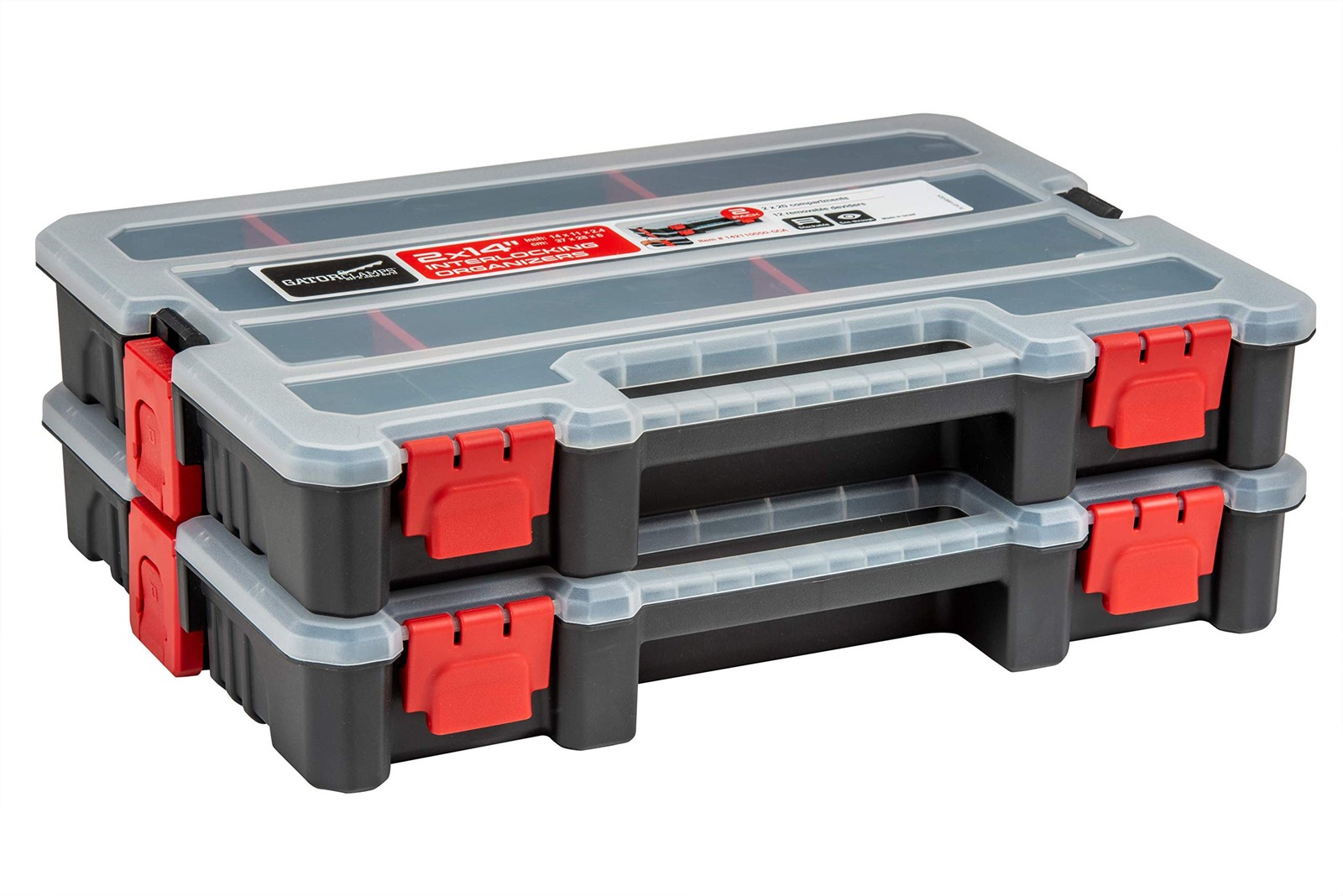 2-Pack Small Parts Organizer Box – Stackable Hardware Storage Organizer Case ...