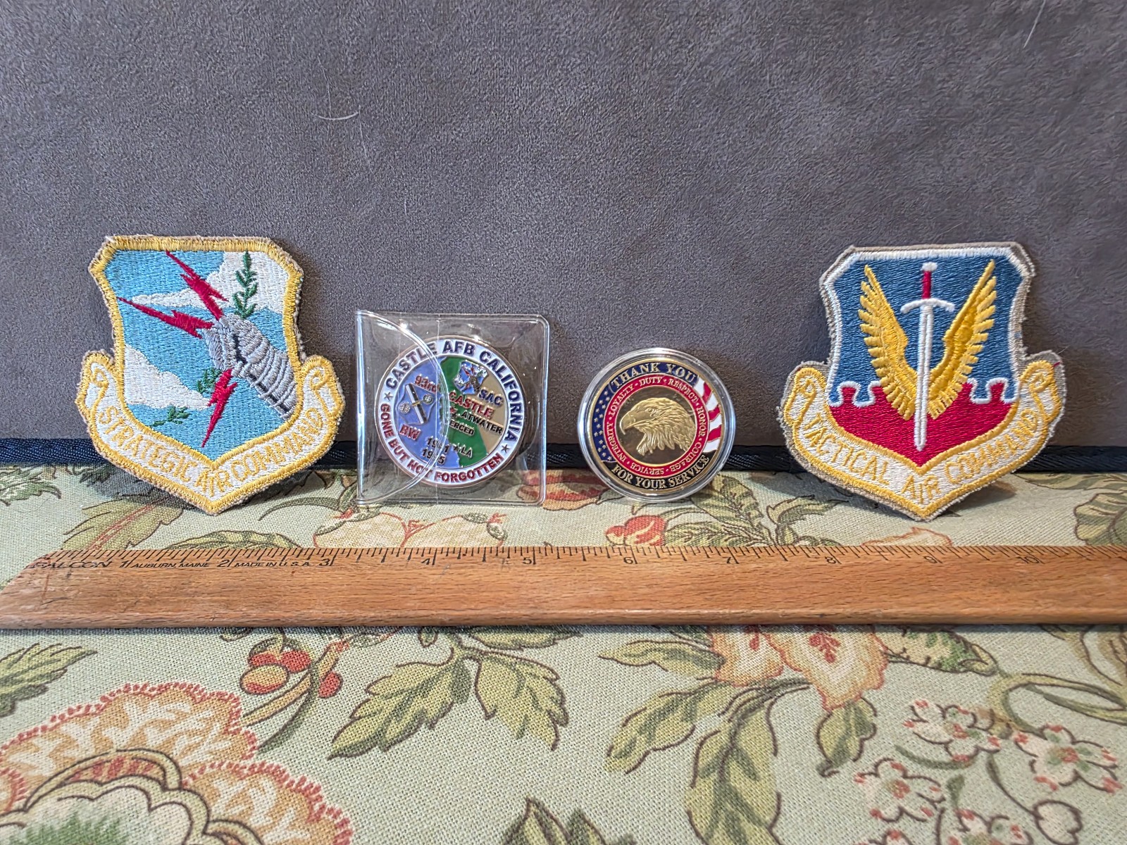 Vintage Castle Gone Air Force Base Coin, Service Coin, Sac Patch, Tac Patch 1995