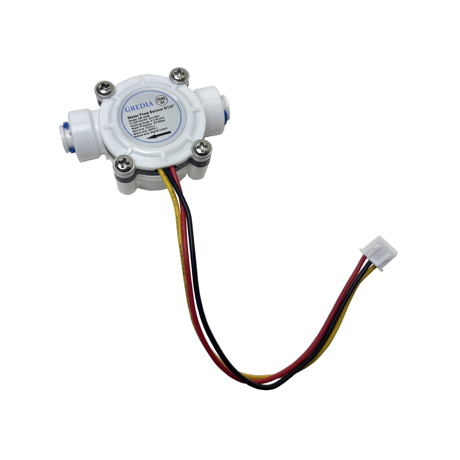 1/4 Quick Connect Water Flow Sensor Foodgrade Switch Hall Effect Flowmeter Flui
