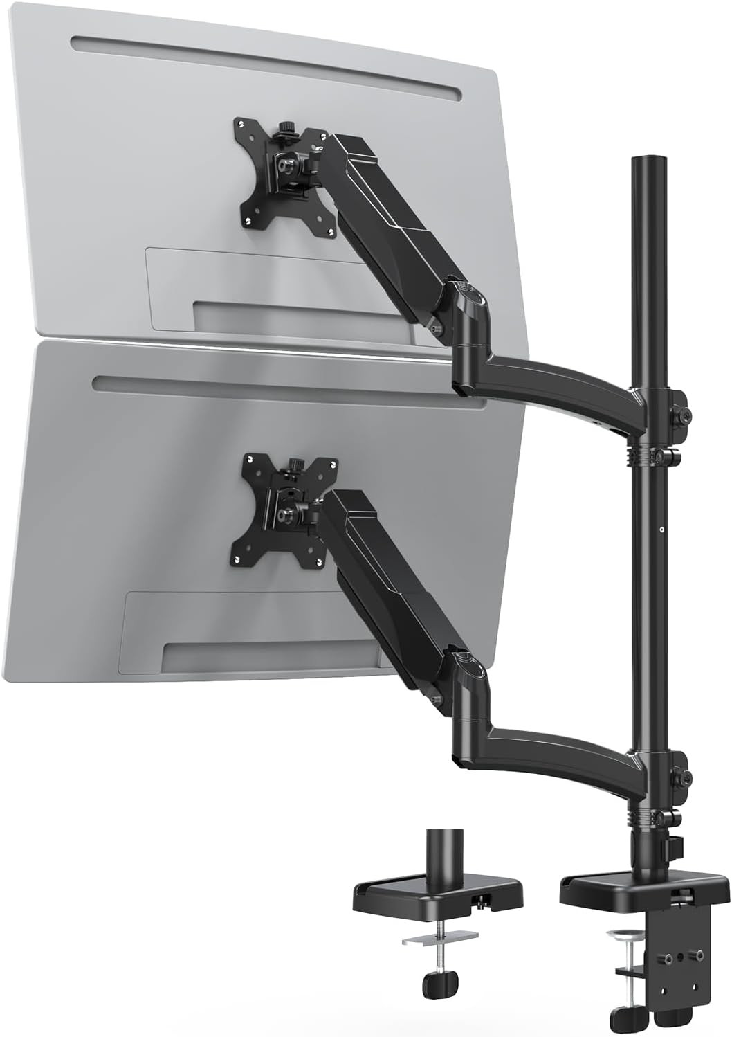 Vertical Dual Monitor Mount Holds 4.4-17.6Lbs, up to 32 Inch Stacked Monitor Mou