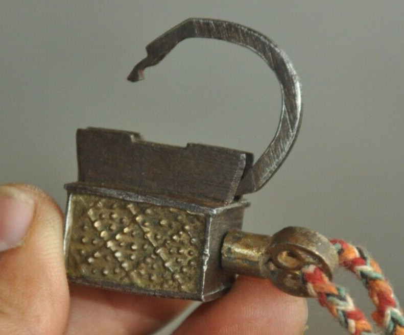 4 Pc Vintage Brass & Iron Handcrafted Different Small Unique Screw Padlocks